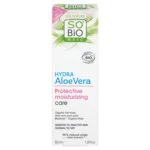 SO’BiO étic Crema protectora para piel sensible con Aloe vera 5 en 1 BIO (50 ml) - hidrata y calma la piel