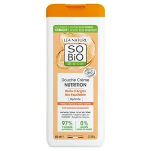 SO’BiO étic Crema de ducha NUTRITION con aceite de argán BIO (650 ml) - ideal para piel seca