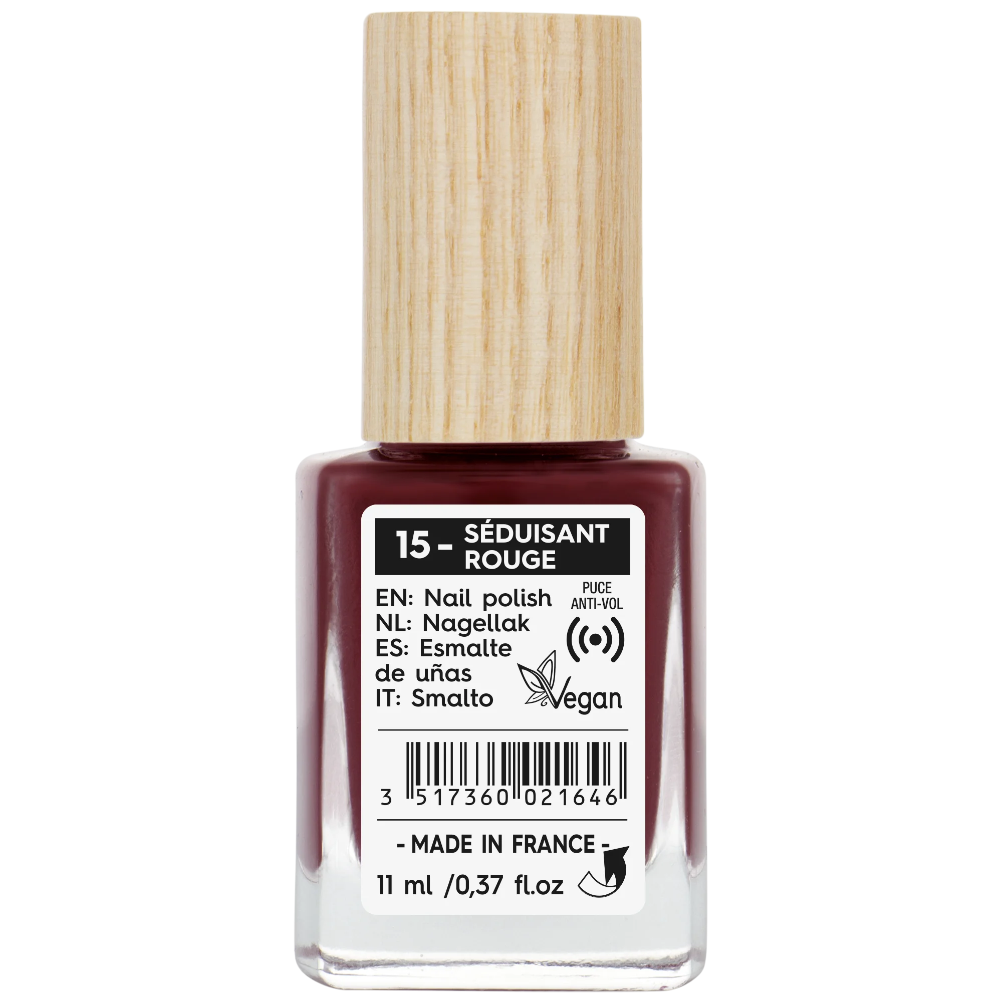SO’BiO étic Esmalte de uñas - 15 rojo seductor (11 ml) - con un color brillante e intenso