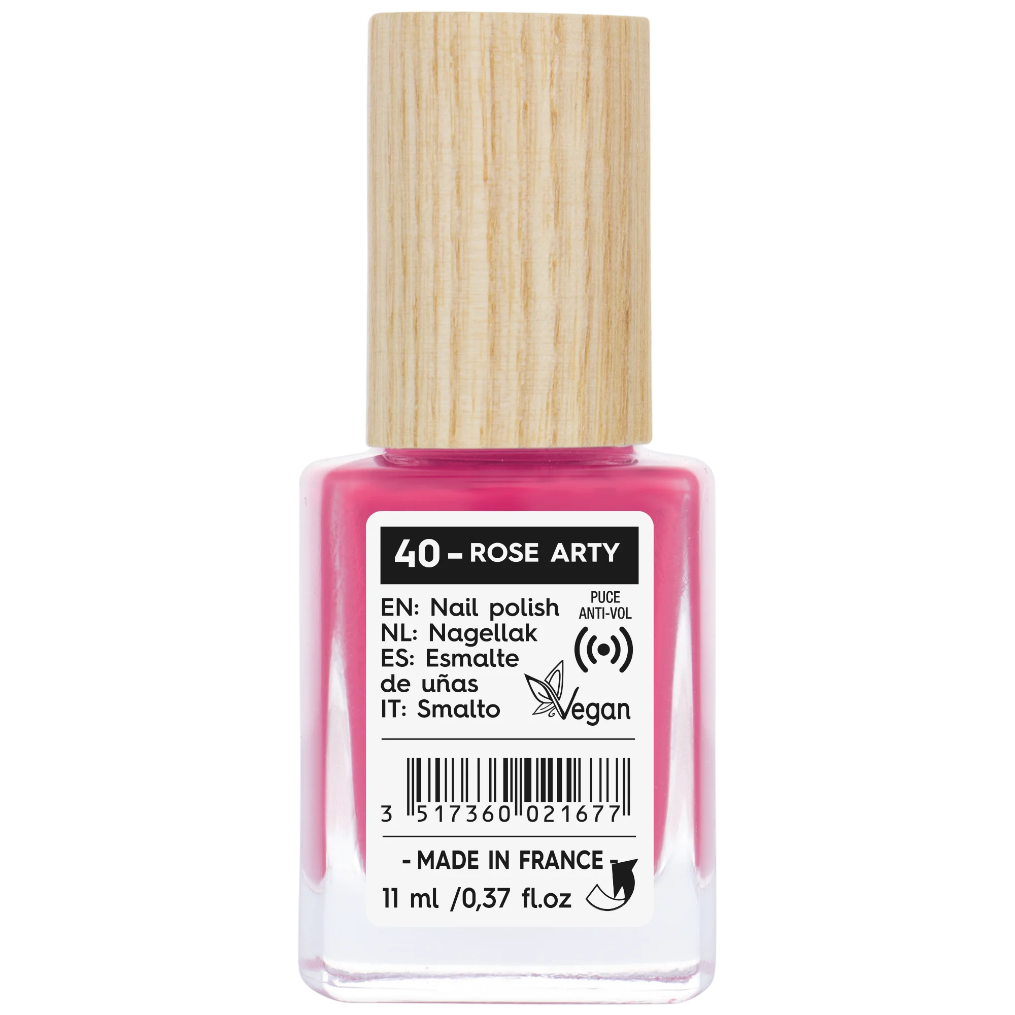 SO’BiO étic Esmalte de uñas - 40 rosa bohemio (11 ml) - con color brillante e intenso