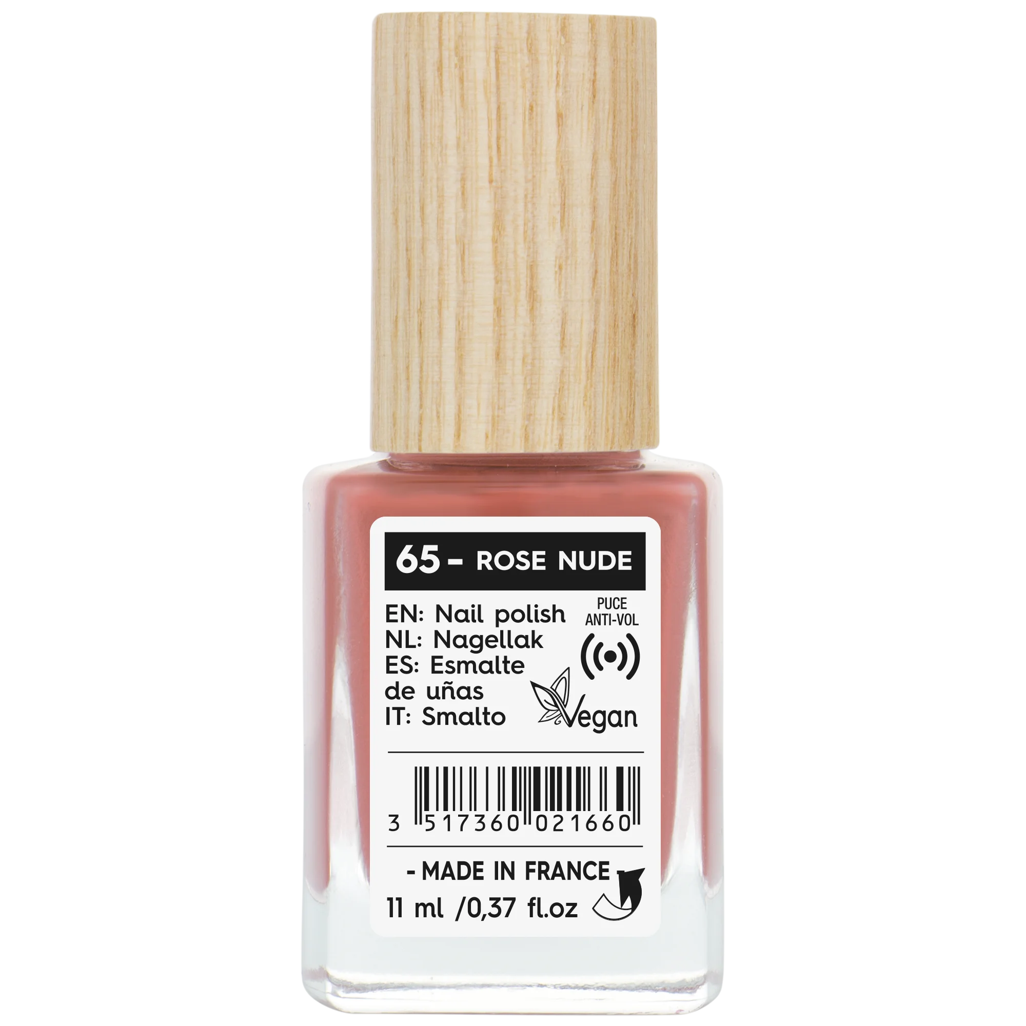SO’BiO étic Esmalte de uñas - 65 rosa nude (11 ml) - con color brillante e intenso
