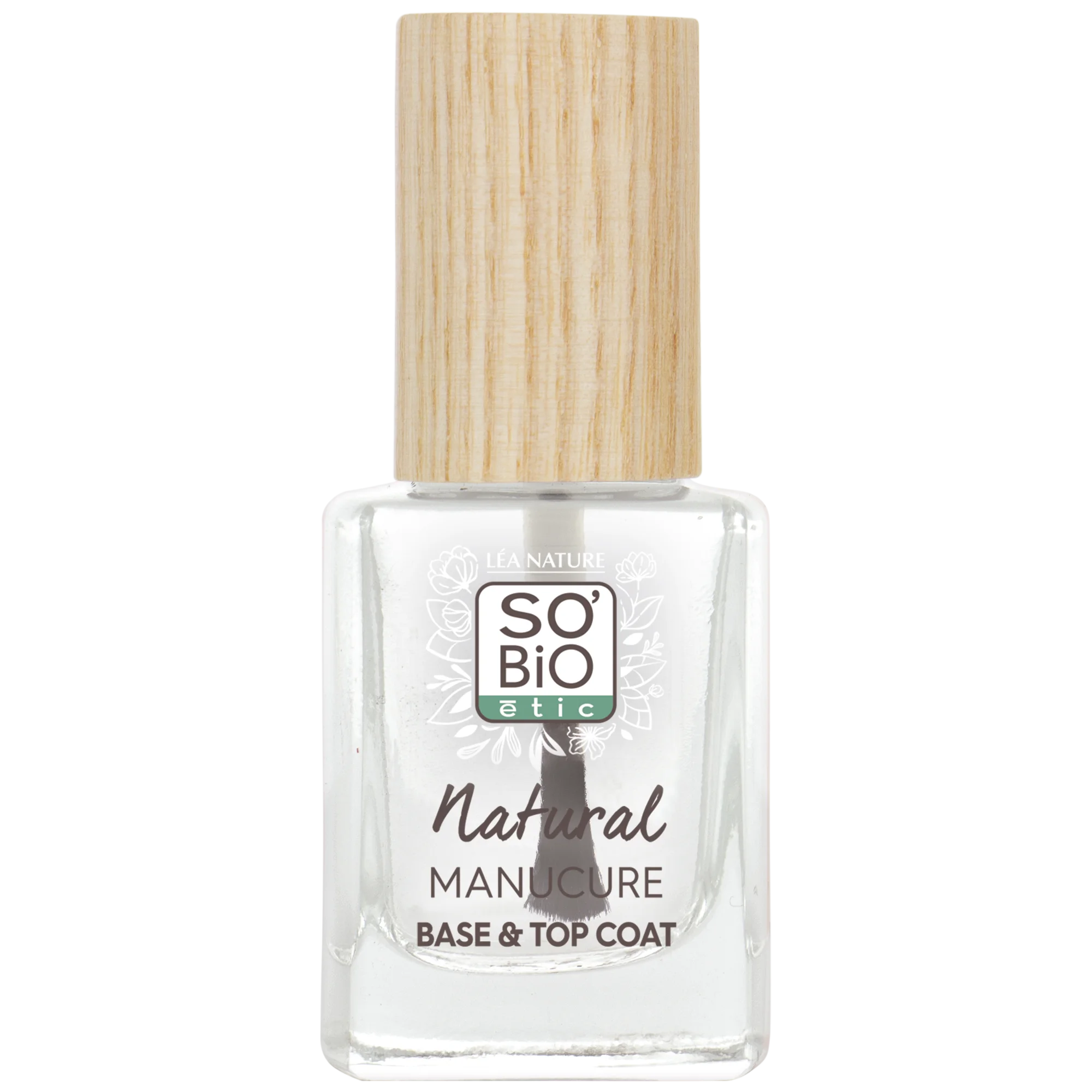 SO’BiO étic Esmalte de uñas transparente - capa base y de acabado (11 ml) - fortalece y alisa las uñas