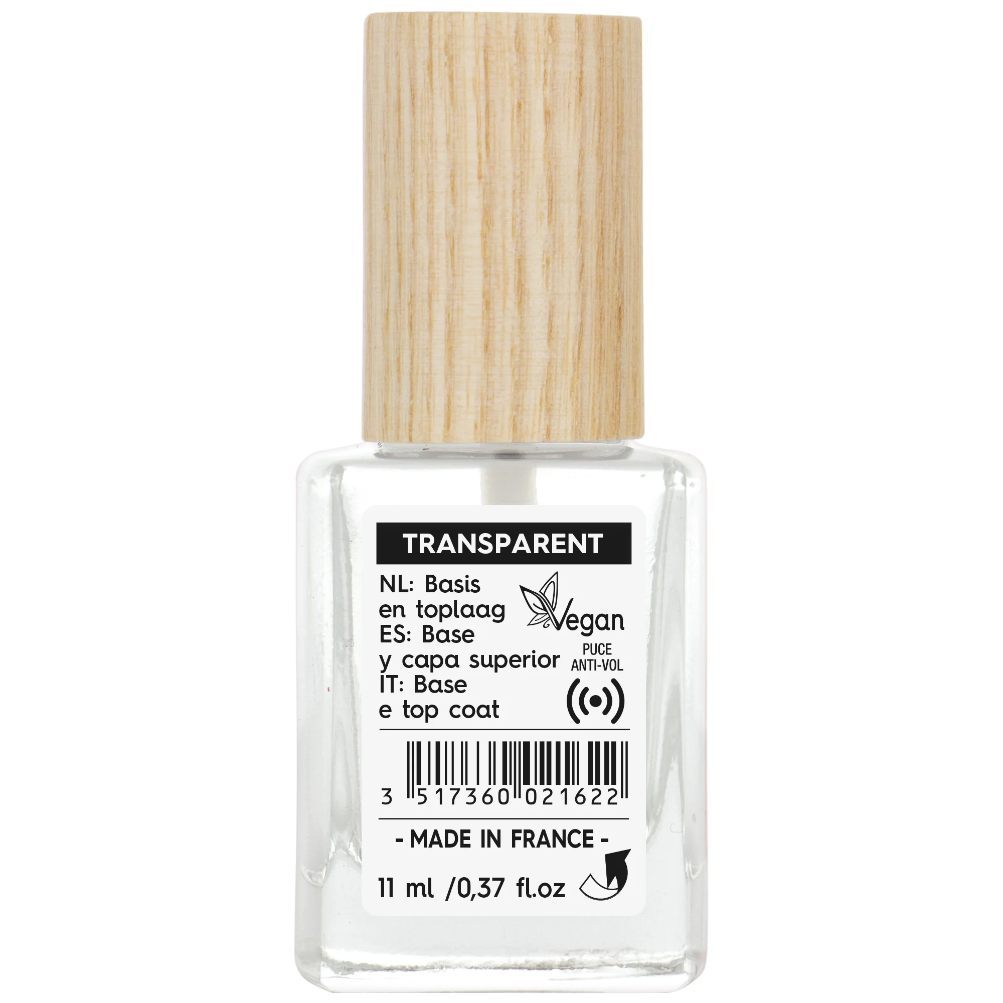 SO’BiO étic Esmalte de uñas transparente - capa base y de acabado (11 ml) - fortalece y alisa las uñas