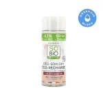 SO’BiO étic Recambio para desodorante roll-on hidratante 24 h con leche de burra BIO (150 ml) - un recambio sustituye a tres roll-on