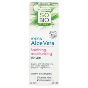 SO’BiO étic Sérum facial con Aloe vera - calma e hidratación para piel sensible BIO (30 ml) - hidrata, calma e ilumina