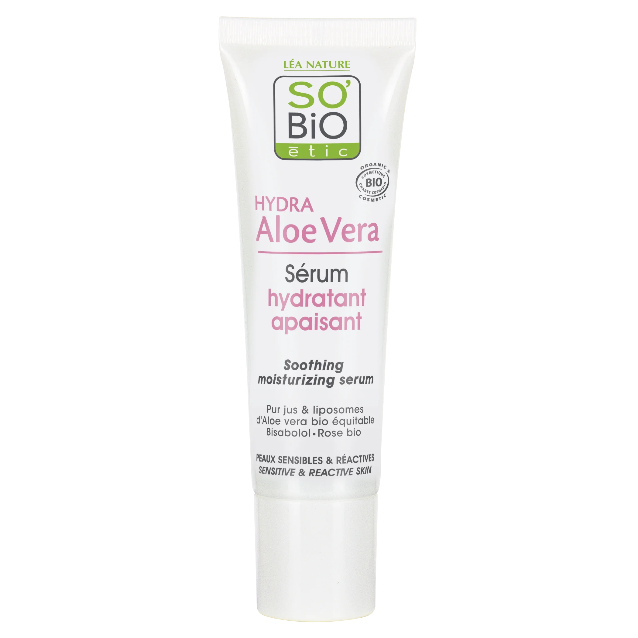 SO’BiO étic Sérum facial con Aloe vera - calma e hidratación para piel sensible BIO (30 ml) - hidrata, calma e ilumina