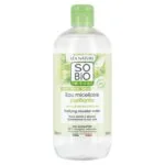 SO’BiO étic Agua micelar limpiadora de Aloe Vera - zinc y cítricos BIO (500 ml) - ideal para piel mixta a grasa