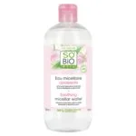 SO’BiO étic Agua micelar calmante con Aloe Vera BIO (500 ml) - enriquecida con agua de manzanilla