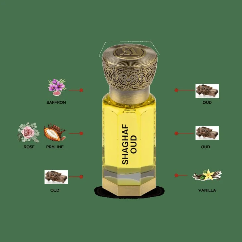 Shaghaf Oud Aceite de Perfume Concentrado U 12 ml