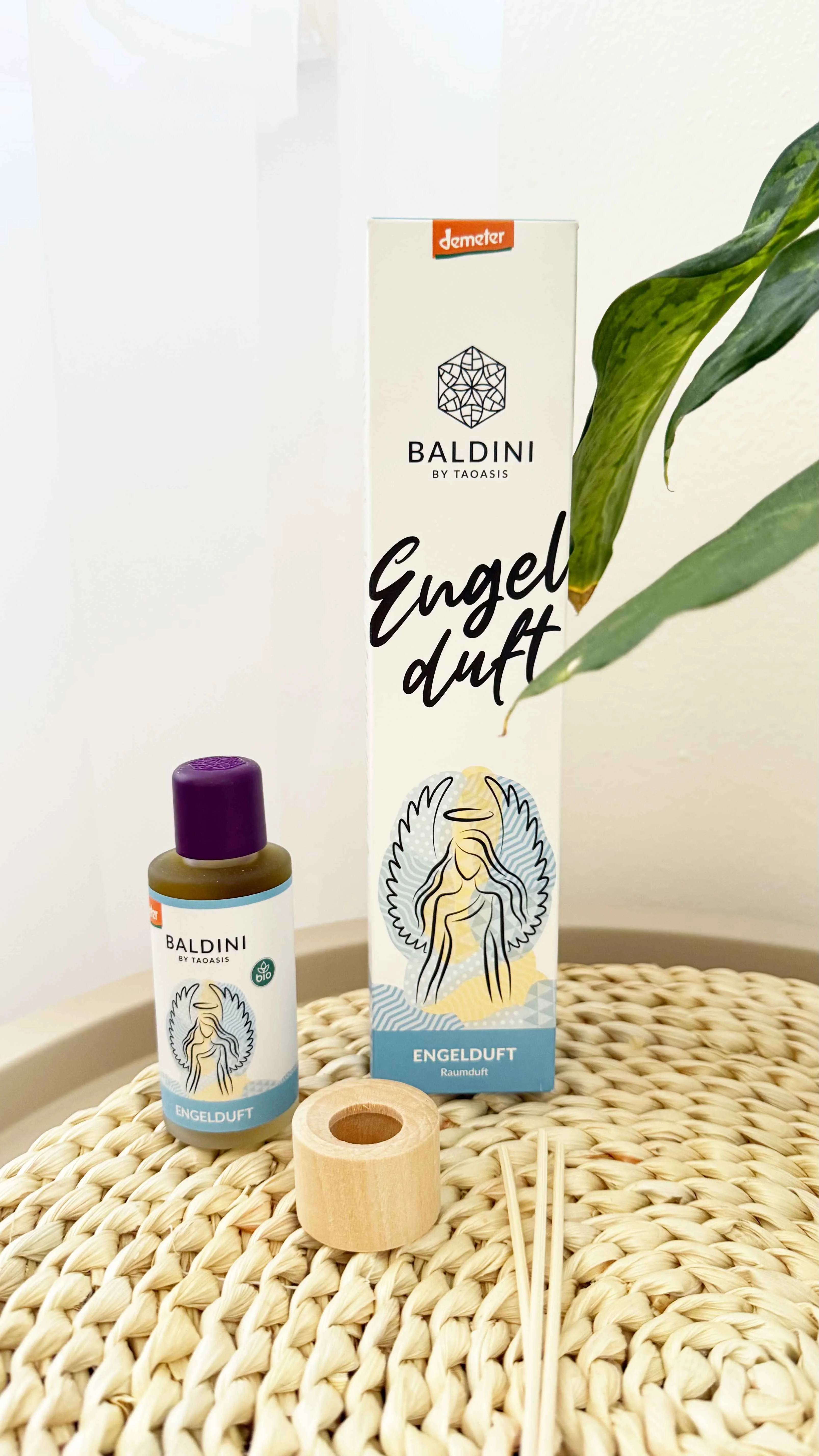 Taoasis Baldini Difusor de aroma con varillas Angel Scent BIO (50 ml) - euforizante, armonizador y activador