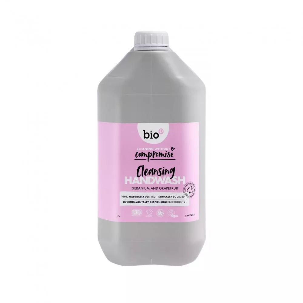 Bio-D Jabón líquido de manos con aroma a geranio y pomelo - bote (5 L)