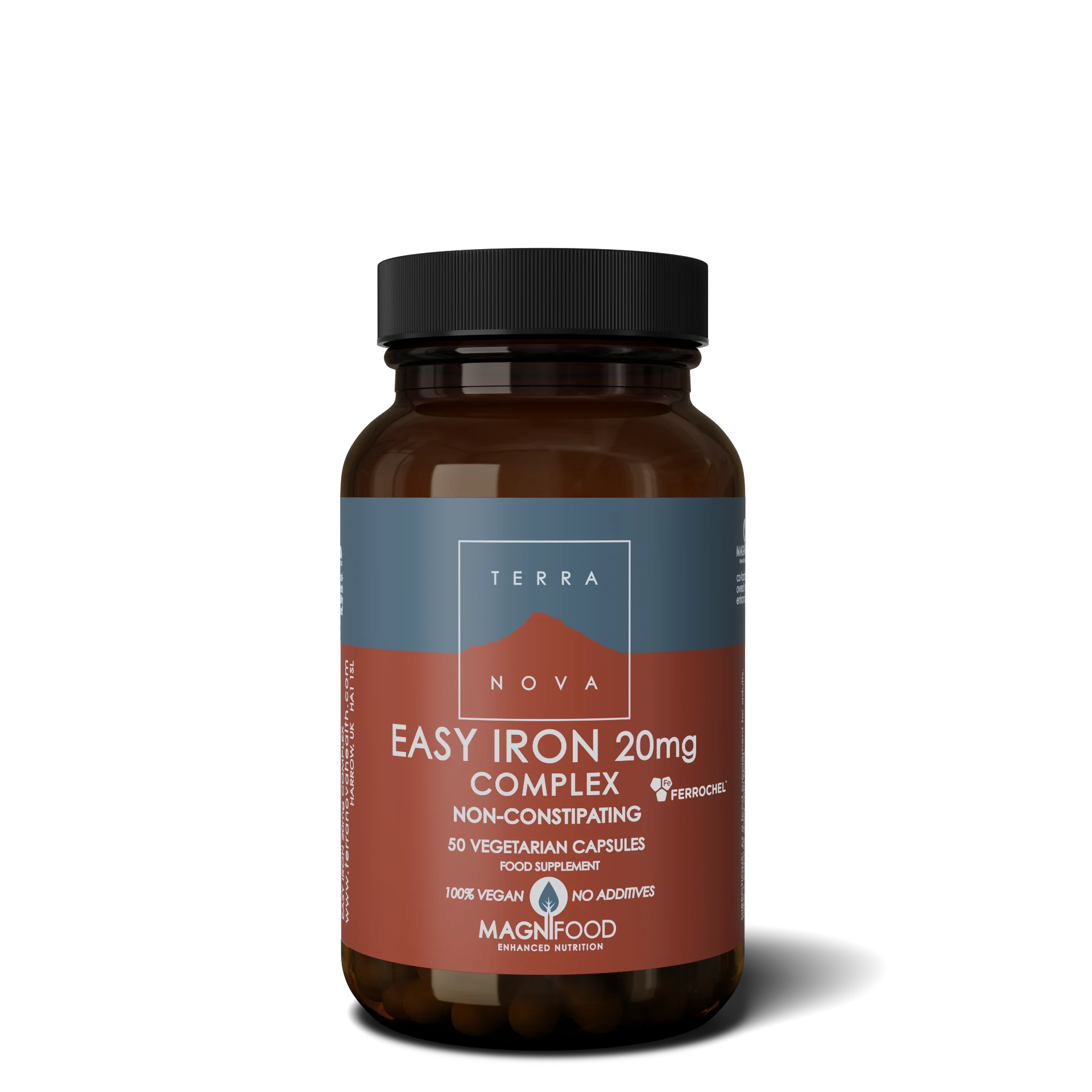 Terranova Health Easy Iron 20 mg Complejo (50 cápsulas) - se absorbe bien