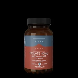 Terranova Health Complejo de Folato (Metilfolato) 400 µg (50 cápsulas) - forma natural del ácido fólico