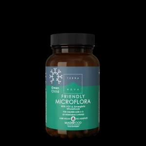 Terranova Health Green Child Friendly Microflora (50 cápsulas) - apto para niños de 4 a 12 años