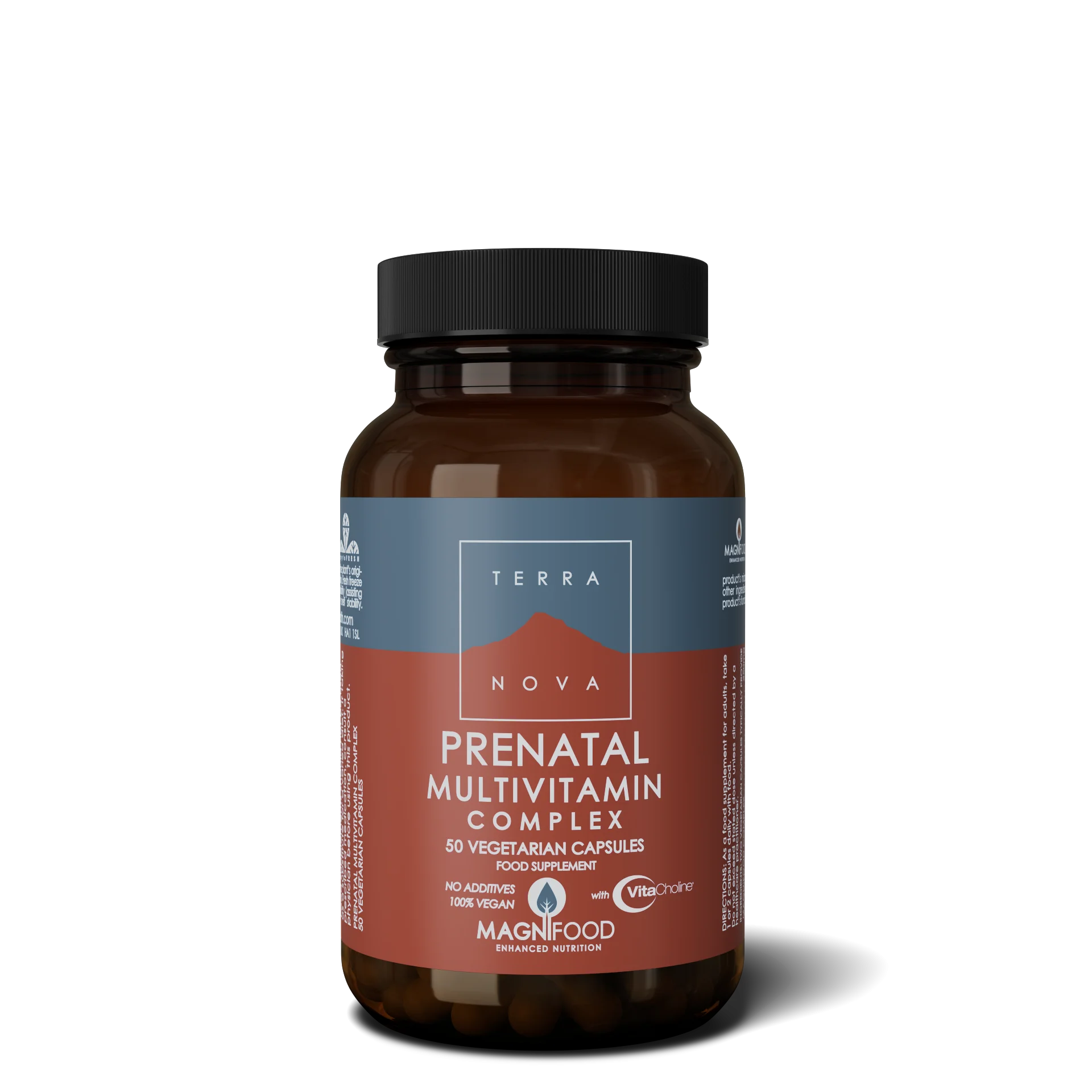 Terranova Health Complejo Multivitamínico Prenatal (50 cápsulas) - con la forma activa del ácido fólico