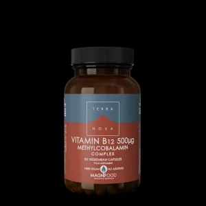 Terranova Health Vitamina B12 (Metilcobalamina) Complejo 500 µg (50 cápsulas) - se absorbe bien