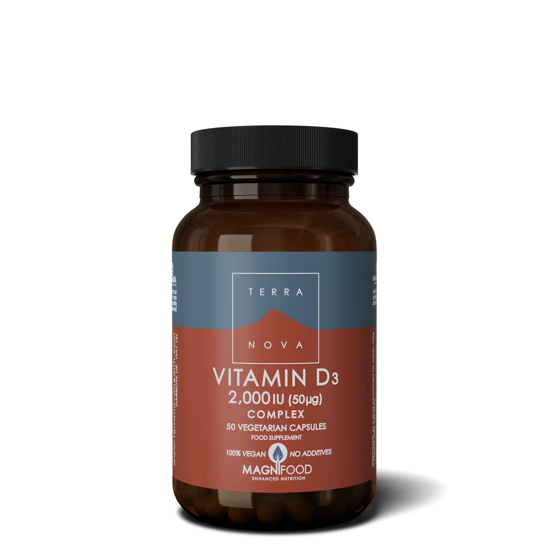 Terranova Health Complejo de vitamina D3 2000 UI (50 cápsulas) - obtenido de liquen