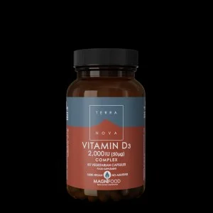 Terranova Health Complejo de vitamina D3 2000 UI (50 cápsulas) - obtenido de liquen