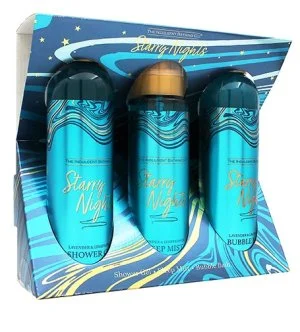 The Indulgent Bathing Co. Starry Nights set de regalo gel de ducha 240 ml + espuma de baño 240 ml + bruma para dormir
