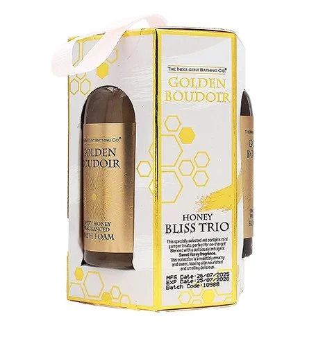 Golden Boudoir set de regalo gel de ducha 60 ml + espuma de baño 60 ml + leche corporal