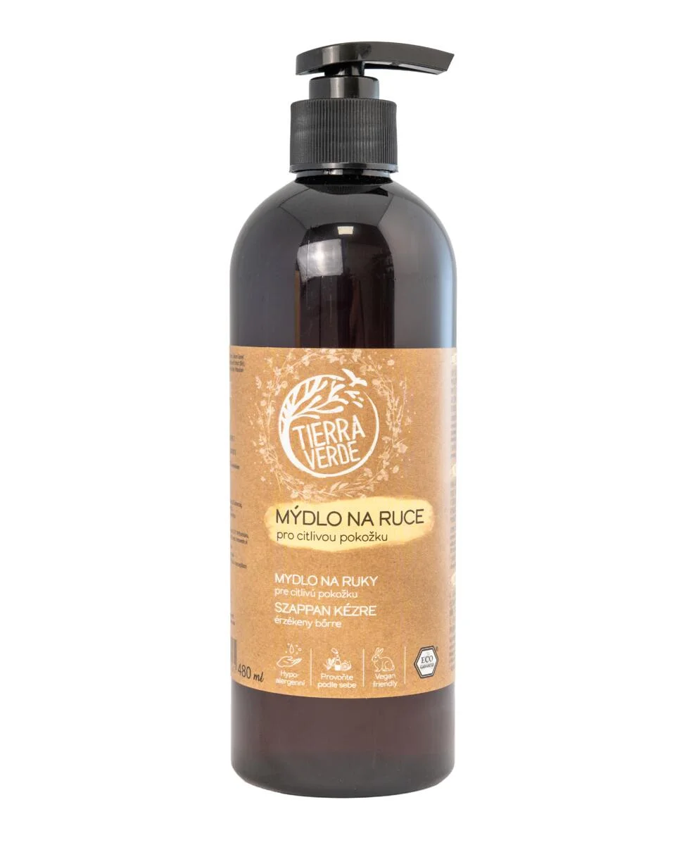 Tierra Verde Jabón líquido de manos - piel sensible 290 ml - con llantén orgánico checo