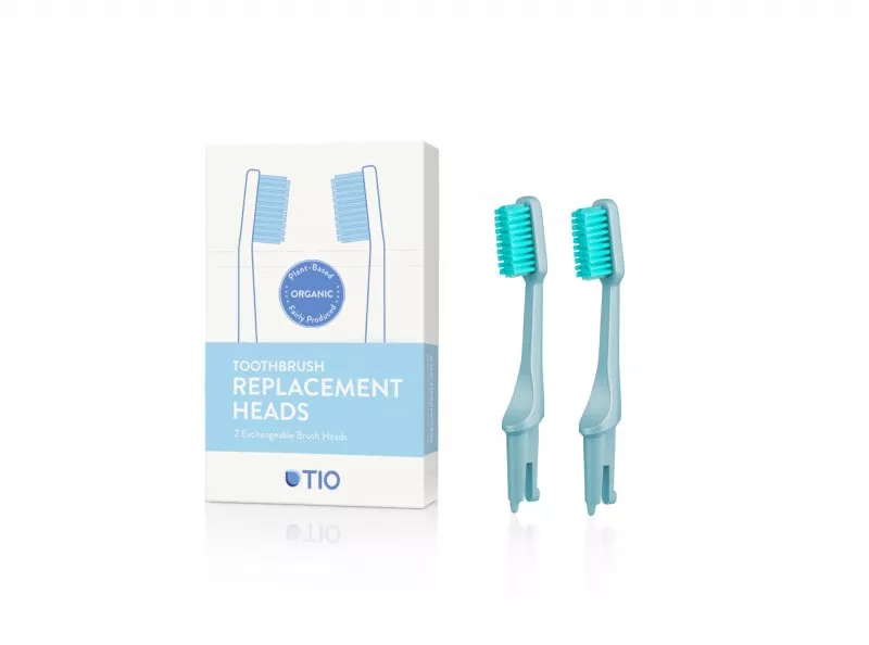 TIO Cabezales de cepillo de dientes de repuesto (medianos) (2 unidades) - azul hielo