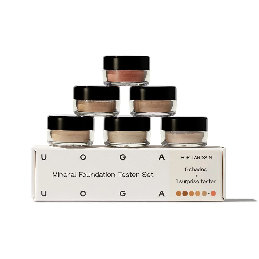 Uoga Uoga Set de muestras de maquillaje mineral (6 x 0,7 g) Light - 5 bases de maquillaje + 1 colorete según el tono de piel