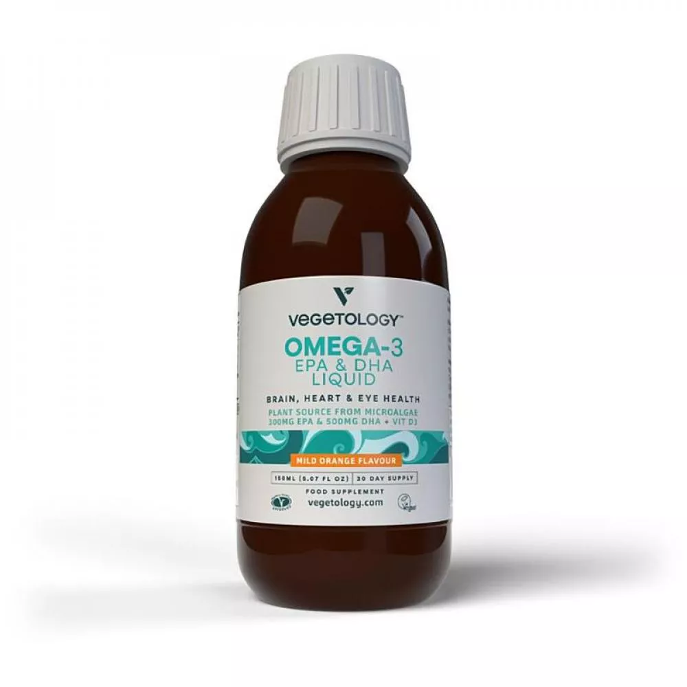Vegetology Líquido Vegetológico Opti3. Omega-3 EPA y DHA, con vitamina D, 150 ml