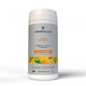 Vegetology Vitamina C 500 mg y bioflavonoides para el sistema inmunitario, 60 cápsulas