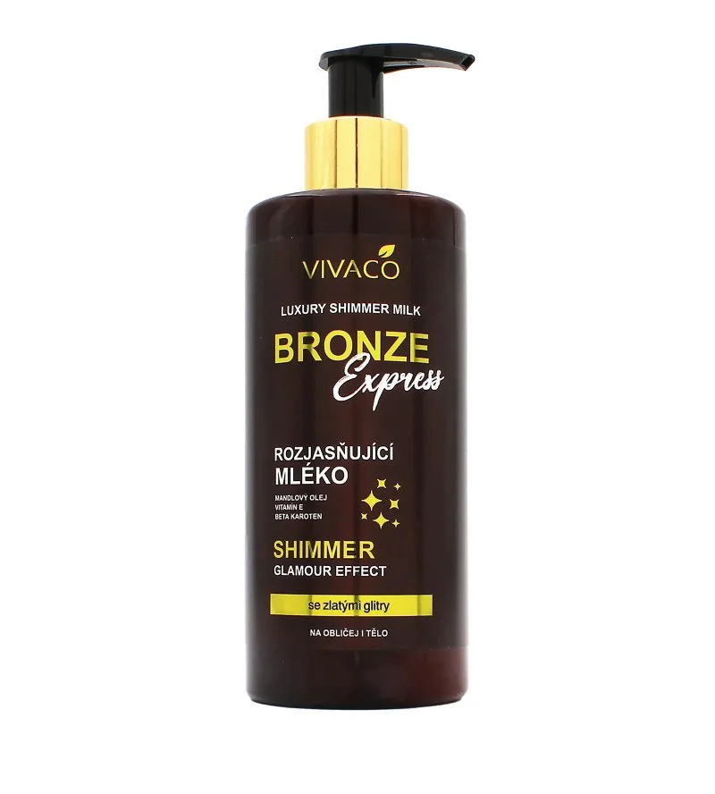 Bronze Express leche corporal iluminadora con purpurina 300 ml
