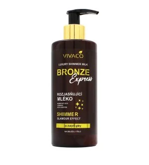 Vivaco Bronze Express leche corporal iluminadora con purpurina