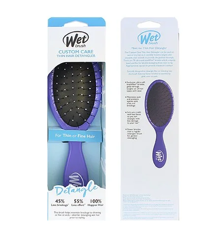 Custom Care Thin Hair Detangler cepillo para el cabello morado