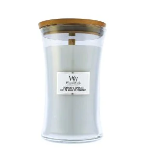 WoodWick Sagewood & Seagrass vela perfumada con mecha de madera 609 g
