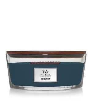 Vela aromática Woodwick Antiquarium con mecha de madera para mujeres