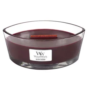 Vela aromática WoodWick Black Cherry con mecha de madera 453,6 g