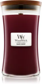 Vela aromática WoodWick Black Cherry con mecha de madera 275 g