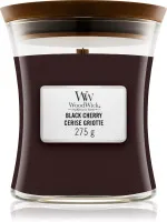 Vela aromática WoodWick Black Cherry con mecha de madera 275 g