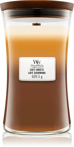 Vela aromática WoodWick Café Sweets con mecha de madera 609,5 g