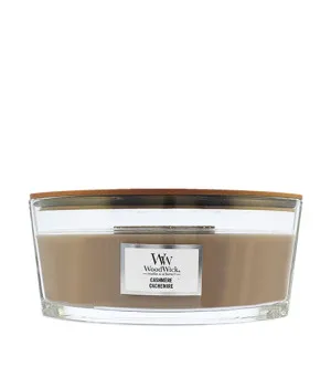 WoodWick Cashmere vela aromática con mecha de madera 453,6 g