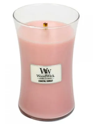 Vela aromática WoodWick Coastal Sunset con mecha de madera 609,5 g