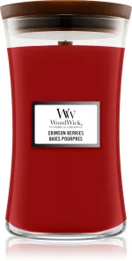 Vela aromática WoodWick Crimson Berries con mecha de madera 275 g