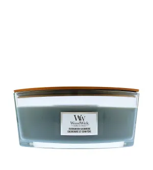 Vela aromática WoodWick Evergreen Cashmere con mecha de madera 453,6 g