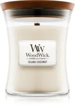 Vela aromática WoodWick Island Coconut con mecha de madera 609,5 g
