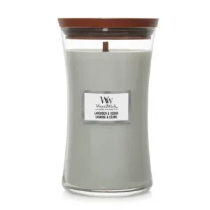 WoodWick Lavender & Cedar vela aromática con mecha de madera para mujeres