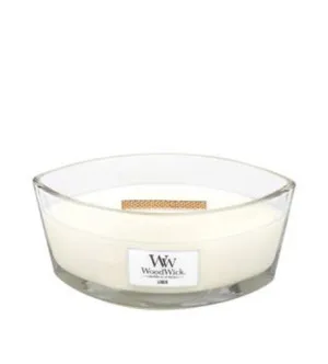 Vela aromática WoodWick Linen con mecha de madera 453,6 g