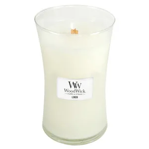 Vela perfumada WoodWick Linen con mecha de madera 609,5 g