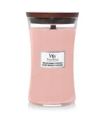 Vela aromática WoodWick Pressed Blooms & Patchouli con mecha de madera 609,5 g