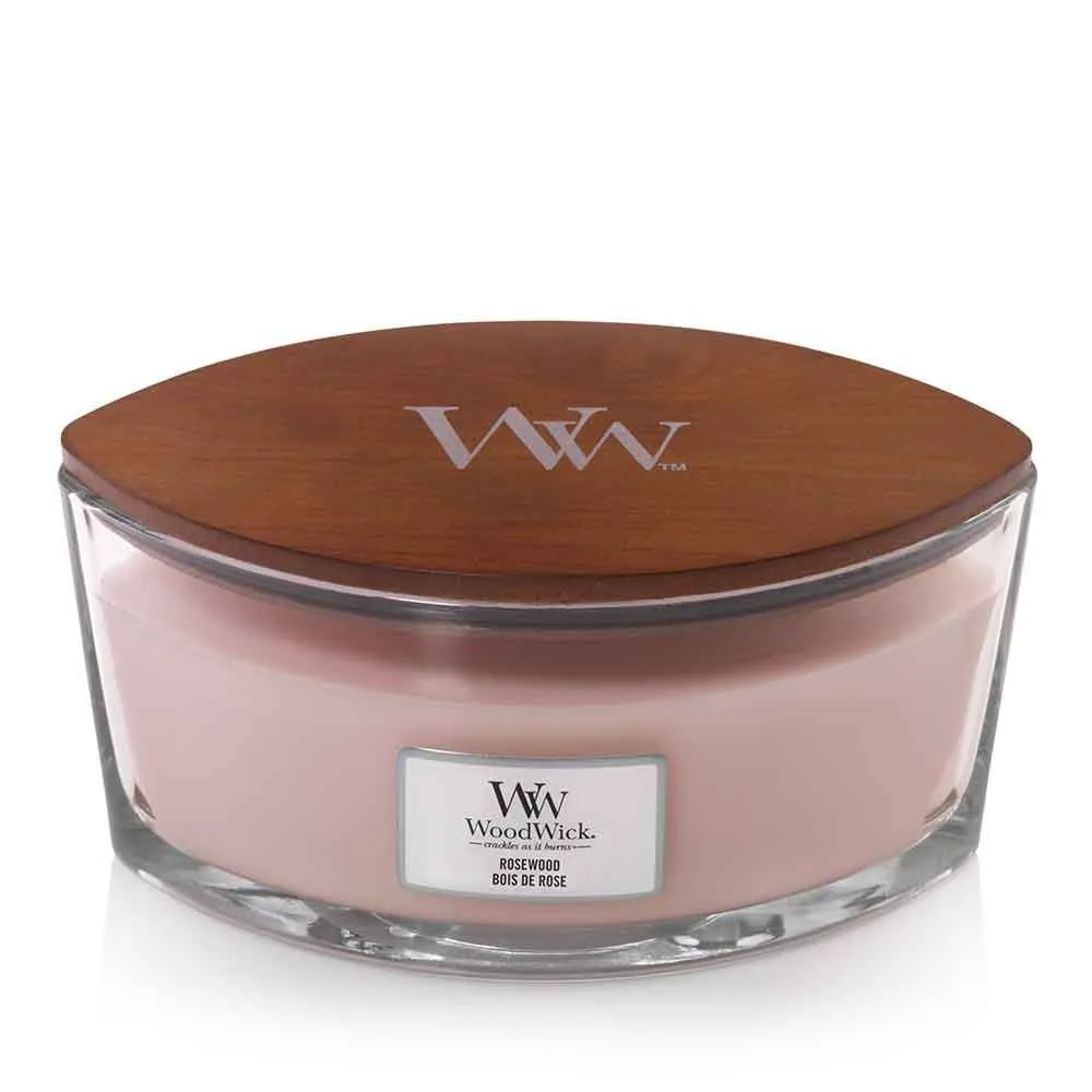 Vela perfumada WoodWick Rosewood con mecha de madera 275 g