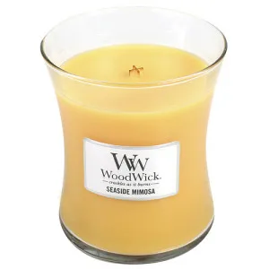 Vela perfumada WoodWick Seaside Mimosa con mecha de madera 275 g