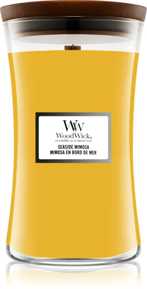 Vela aromática WoodWick Seaside Mimosa con mecha de madera 609,5 g